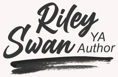 Riley Swan written in cursive, YA Author beside it in an italic arial font, and a black brush stroke beneath the words.